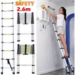 Dayplus - 2.6m Alu Teleskopleiter &Eacute;chelle double &Eacute;chelle simple &Eacute;chelle multi-usages Stabil ,9- Stufenleiter