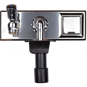 Ferrari Srl - Siphon encastré pour lave-linge DN40/50, robinet d'arrivée d'eau et d'anti-inondation r 1/2', porte-buse chromé, 280x100mm, pris