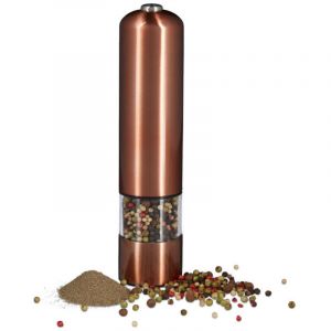 2x Moulins &agrave; poivre &eacute;lectriques grand moulin &agrave; sel en inox moulin &agrave; &eacute;pices &agrave; piles broyeur c&eacute;ramique, bronze