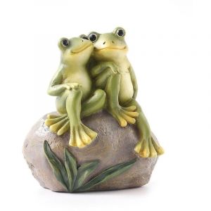 Amant Grenouille Décor Jardin Grenouilles Couple Statues Romantique Résine Animal Figurine Grenouille Trucs Extérieur Pelouse
