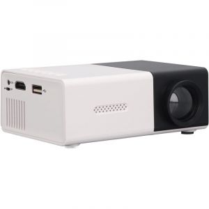 Mini Projecteur, Mini Projecteur Portable 1080P Full HD Support&eacute;, Videoprojecteur avec T&eacute;l&eacute;commande, Compatible avec HDMI/Audio/Tablette，noir et blanc
