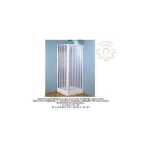 Forte - Cabine de douche pliante pvc 110 80 x 110 80 hauteur 185 cm ouverture sur 2 cA tA s