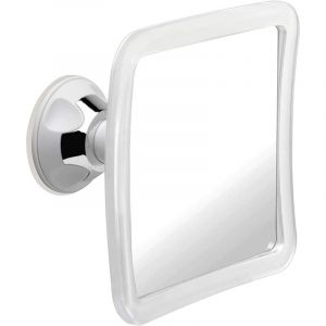 Miroir de douche, miroir grossissant &agrave; ventouse, petit miroir de salle de bain incassable, 16 cm x 16 cm, miroir 10x