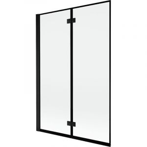 Mexen - Mist pare-douche &agrave; 2 volets gauche 120 x 150 cm, cadre noir, noir - 8A9-120-002-70-70-L