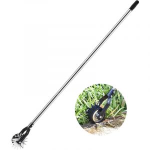 D&eacute;sherbeur manuel, scie &agrave; main, roue en acier inoxydable, coupe-bordure rotatif, coupe-bordure manuel - 4 sections, 171 cm