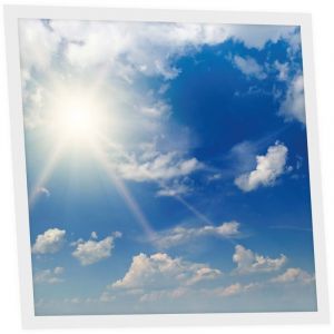 Dalle LED Imprim&eacute;e 60x60 cm - Motif Ciel Tr&egrave;s Nuageux - Lumi&egrave;re Blanc Neutre 4000K - Panneau Lumineux pour Plafond Bureau Salon Cuisine - Facile &agrave;