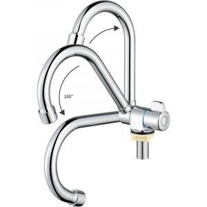 Lifcausal - Robinets de cuisine pliables en laiton chromé, rotation à 360 degrés, pliables pour fenêtre intérieure, filetage G1/2, poignée unique,
