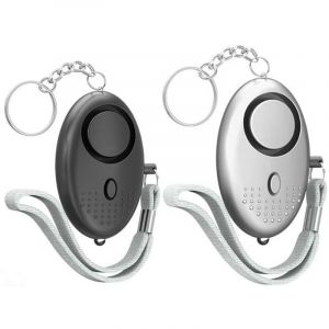 Alarme Personnelle,2 Pi&egrave;ces 130DB Porte Cle Alarme d'urgence avec Torche Anti Agression avec Lumi&egrave;re LED for Femmes, Enfants, Personnes &acirc;g&eacute;es