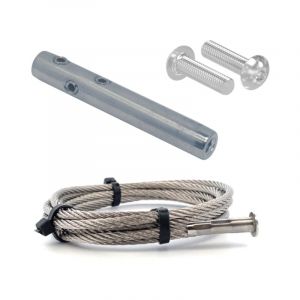 Câble inox 4mm 2M serti 1 coté + 1 tendeur droit