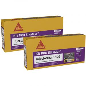 SIKA Pack de 2 Kits SikaMur InjectoCream-100 pour le traitement des remont&eacute;es d&rsquo;humidit&eacute; dans les murs