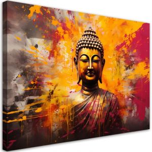 Tableau sur toile Statue de Bouddha colorée abstraite 100x70
