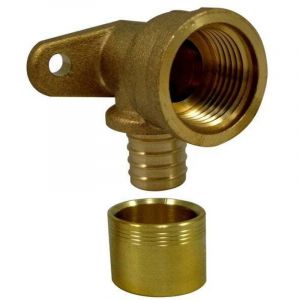 Quick Plomberie - Raccord coud&eacute; applique &agrave; glissement laiton f 15 x 21 pour tube en per