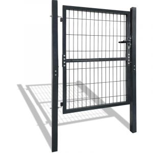 Naizy - Portillon de Jardin 125×100 cm Portail de Clôture Porte de Clôture Maison en Acier Galvanisé Porte de Cour Serrure incluse, Anthracite