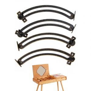 Csparkv - 4 Pièces Charnière Soutien Couvercle Porte-ascenseur Support - Vintage Courbé et Réglable Charniere Porte Placard pour Meuble, Armoire,