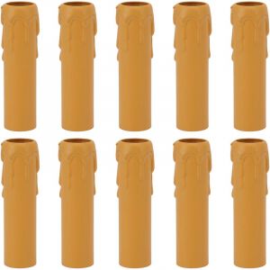 Jeffergarden 10 pi&egrave;ces 4 pouces bougie couvre manches Simulation Vintage cire goutte bougie douille couvre pour lustre jaune