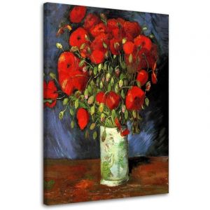 Tableau, Vase aux coquelicots rouges - Reproduction v. van Gogh - 40x60