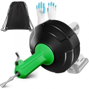 Furet D&eacute;boucheur Canalisation [15M] - Fonction Automatique - Furet Plomberie Id&eacute;ale avec Pouss&eacute;e Automatique - Spirale de Nettoyage de Tuyaux pour