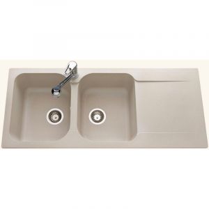 Vier résine beige moucheté EWI ziggy 2 bacs 1 égouttoir