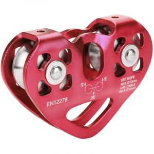 Tyrolienne &agrave; double poulie, t&eacute;l&eacute;ph&eacute;rique de sauvetage, &eacute;quipement d'escalade en plein air (rose rouge)