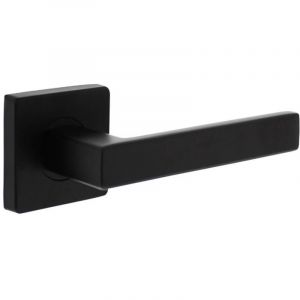 Poign&eacute;e de porte &eacute;tanche Hera Rosace carr&eacute;e noire - 0023.171302