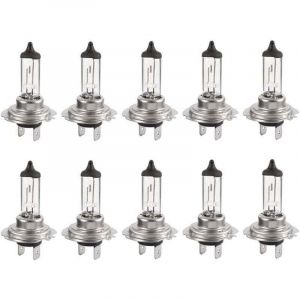 10pcs Ampoule halog&egrave;ne Led 12V H7 55W, Durable Ampoule blanche chaude Feux de route/feux de croisement pour voiture