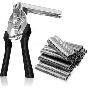 Pince &agrave; Grillage et 600 Pcs M Clips Prince de Cl&ocirc;ture Rapide Pinc&eacute;e Grillage pour Cl&ocirc;tures,Cages D'animaux,Fils de Fer,Porcheries,Travaux de Bricolage