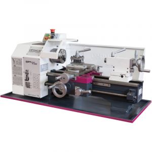 Tour à métaux d'établi hauteur des pointes 115 mm entre-pointes 450 mm alésage 21 mm 0,75 kW 230V 6 vitesses Optiturn TU2304 230V