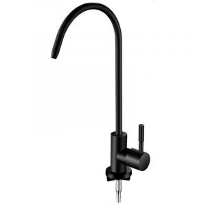 Robinet de Cuisine Noir avec Osmoseur Int&eacute;gr&eacute; - Robinet d'Eau Potable Col de Cygne en Acier Inoxydable 1/4 - &Eacute;quipement pour &Eacute;vier Cuisine