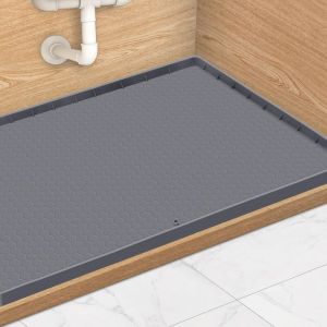 Ineasicer Tapis sous &eacute;vier, Plateau &eacute;tanche pour placard de cuisine, 86X56cm Rev&ecirc;tement sous &eacute;vier flexible en silicone, Tapis de placard de cuisine