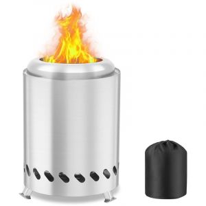 Foyer sans fum&eacute;e, chemin&eacute;e de table en acier inoxydable, po&ecirc;le &agrave; bois de camping, mini chemin&eacute;e de table, po&ecirc;le &agrave; bois d'ext&eacute;rieur avec sac de
