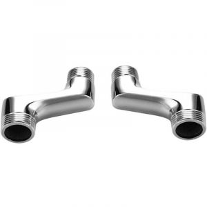 1Pair Raccord Contre Coud&eacute; Douche,Raccord Laiton Coud&eacute; R&eacute;Ducteur,Bras Pivotant R&eacute;Glable,Raccord Mural Contre Coud&eacute;,Raccord Excentr&eacute; 1/2 3/4,Chrome A