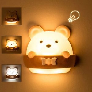 Veilleuse de chambre à coucher, lampe de nuit portable à chargement USB
