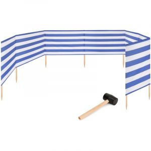 Garronda Paravent Plage Coupe-Vent Camping Brise-Vent avec Marteau en Caoutchouc GAEX001 (Rayures, 10 m)