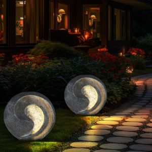 Lampes solaires aspect pierre pour extérieur sculpture de jardin pour extérieur lampe solaire extérieure résistante aux intempéries lampe de table