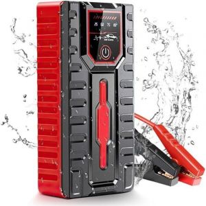 5000A 12V Booster Batterie Voiture Lithium UltraSafe, Chargeur Batterie Portable USB et C&acirc;bles de D&eacute;marrage pour Moteurs &agrave; Essence Jusqu'&agrave; 6,0L et