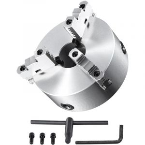 Mophorn - Mandrin de tour &agrave; 3 mors 8'', auto-centrant, plage de serrage de 0,16-8 po/4-200 mm avec vis &agrave; cl&eacute; en t et cl&eacute; hexagonale pour tour,