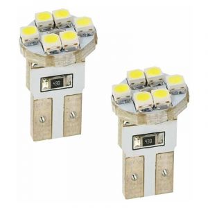 Cyclingcolors - 2x ampoule led blanc 12V 5W T10 W2,1x9,5D 6x smd 2835 voiture remorque moto camion