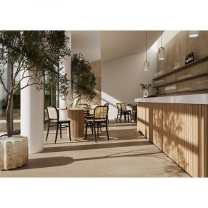 Carrelage int&eacute;rieur Effet B&eacute;ton AZUMA UP 60x60 (1,08m2) Noisette rectifi&eacute; - Les Carreaux de Jean