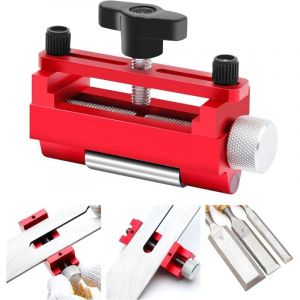 Guide Affûtage Ciseaux à Bois,Guide D'affûtage avec Vis de Renfort Supérieuress,Gabarit Affutage avec Rouleau Extensible,Affuteur Ciseaux a Bois