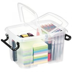 CEP - Bo&icirc;te de rangement en plastique Strata - 6 litres - dim : h 22,4 x l 30,5 cm - Lot de 5