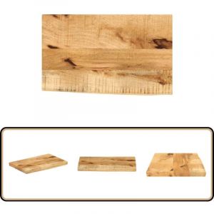 Dessus de table 60x30x2,5 cm bord vif bois massif manguier brut - Plateau De Table - Dessus De Table - Table Basse - Bois Massif - Manguier