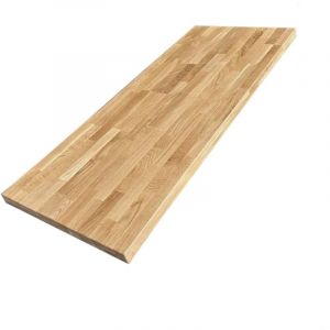 Plan de vasque Ch&ecirc;ne Pr&eacute;-Huil&eacute; bois massif, l.91 x H.49 cm, Ep.36 mm