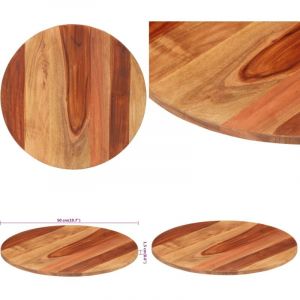 Dessus de table bois massif d'acacia rond 15-16 mm 50 cm - Dessus De Table - Table Ronde - Acacia Massif - Plateau De Table - Meuble De Salle à