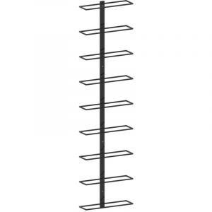 D&eacute;coshop26 - Casier range bouteilles &eacute;tag&egrave;re de rangement vin mural pour 9 bouteilles en fer noir DEC024286