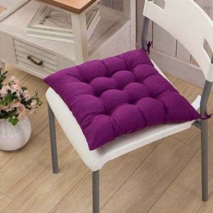 Lot de 4 coussins de chaise &eacute;pais pour chaise de salle &agrave; manger, 40 x 40 cm, coussins de chaise de jardin pour la maison (violet)