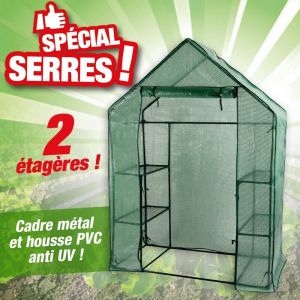Edco - Serre de jardin avec &eacute;tag&egrave;res, dimensions 143 x 73 x 195cm