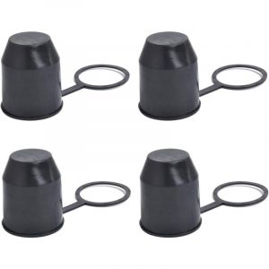 Lot de 4 capuchons de protection pour attelage de remorque avec anneau de s&eacute;curit&eacute; pour voiture, camping-car (noir) - Laoa