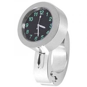 Odipie - jamais UTILIS&Eacute;]Montre &eacute;tanche universelle pour guidon de moto, horloge lumineuse pour guidon de moto, argent