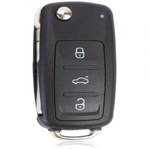 Clé Télécommande Voiture 3 Boutons – Compatible avec Volkswagen MK6, Golf, Polo, Tiguan, Passat, Seat et Skoda,Boîtier Inclus,OUYLAF