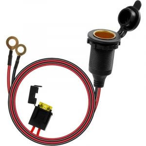 Alovez - Allume Cigare Socket, Imperméable Prise Allume-Cigare 12V-24V pour Bateau, Moto, Voiture, 1 m 14 awg Allume cigare câble rallonge prise avec